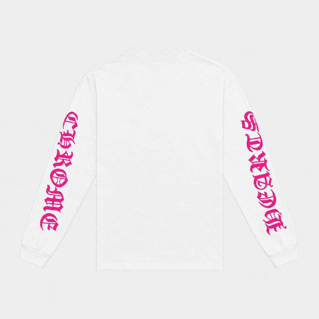 CHROME HEARTS | חולצה ארוכה לבנה ורודה 2