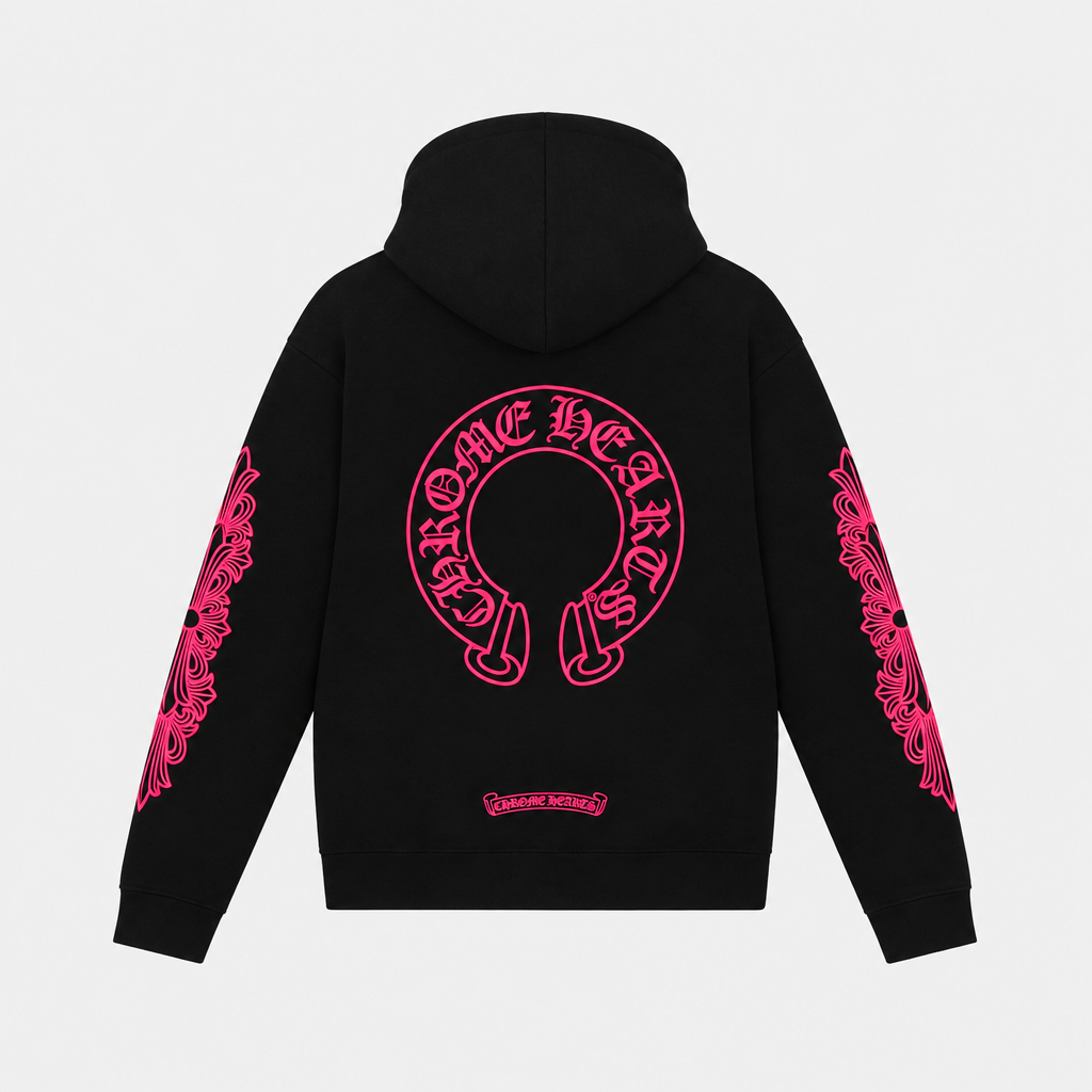 CHROME HEARTS | סווטשירט שחור ורוד
