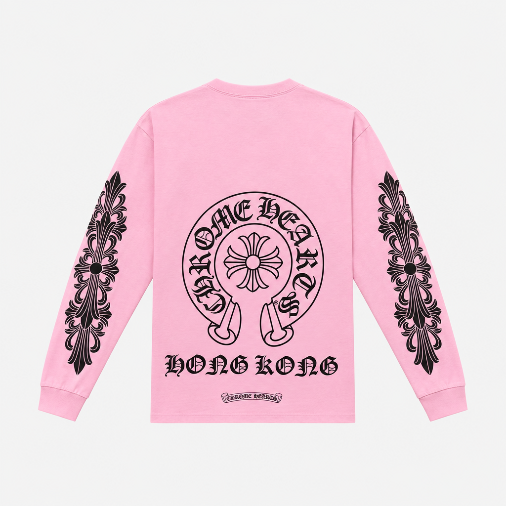 CHROME HEARTS | חולצה ארוכה ורודה שחורה