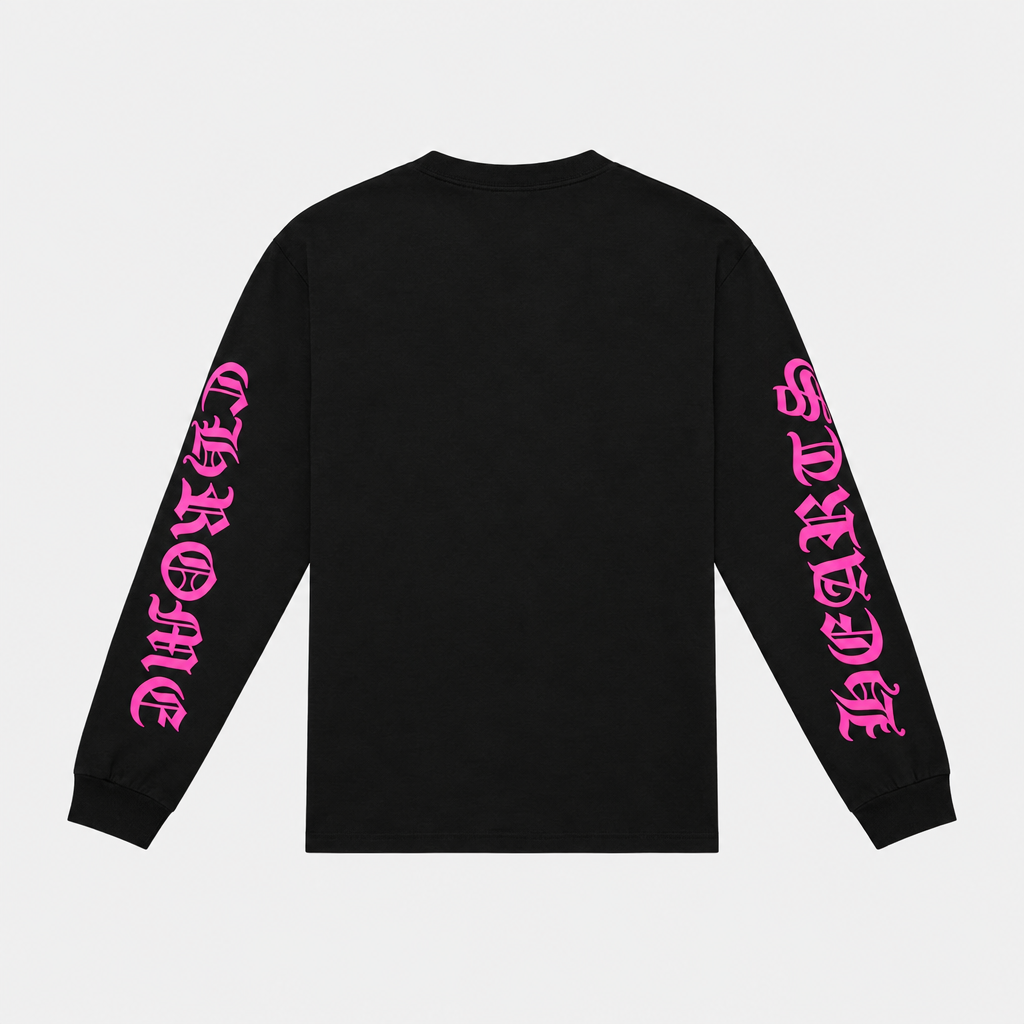 CHROME HEARTS | חולצה ארוכה שחורה ורודה 2