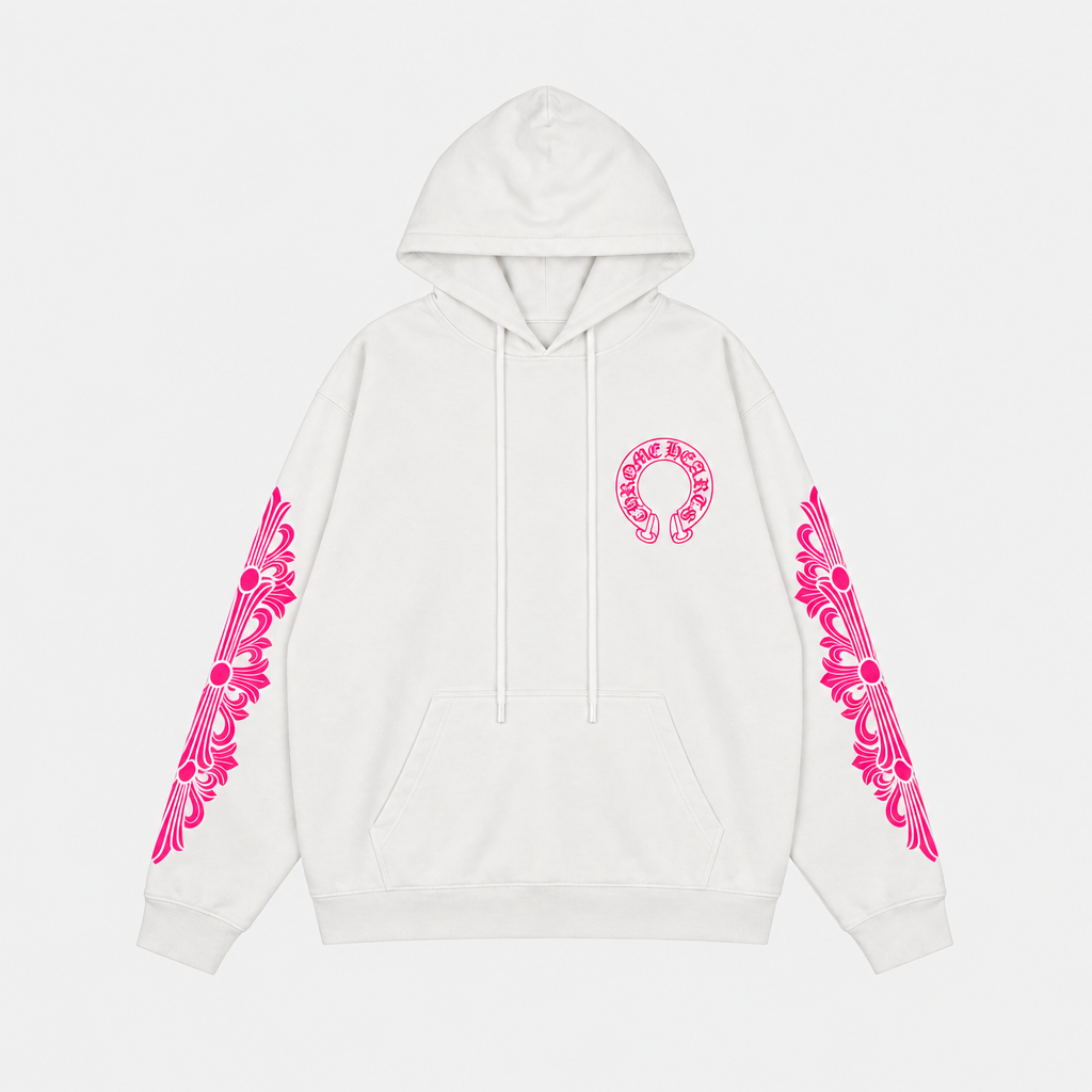 CHROME HEARTS | סווטשירט לבן ורוד