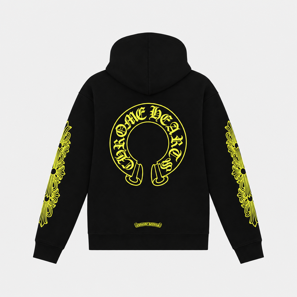 CHROME HEARTS | סווטשירט שחור צהוב