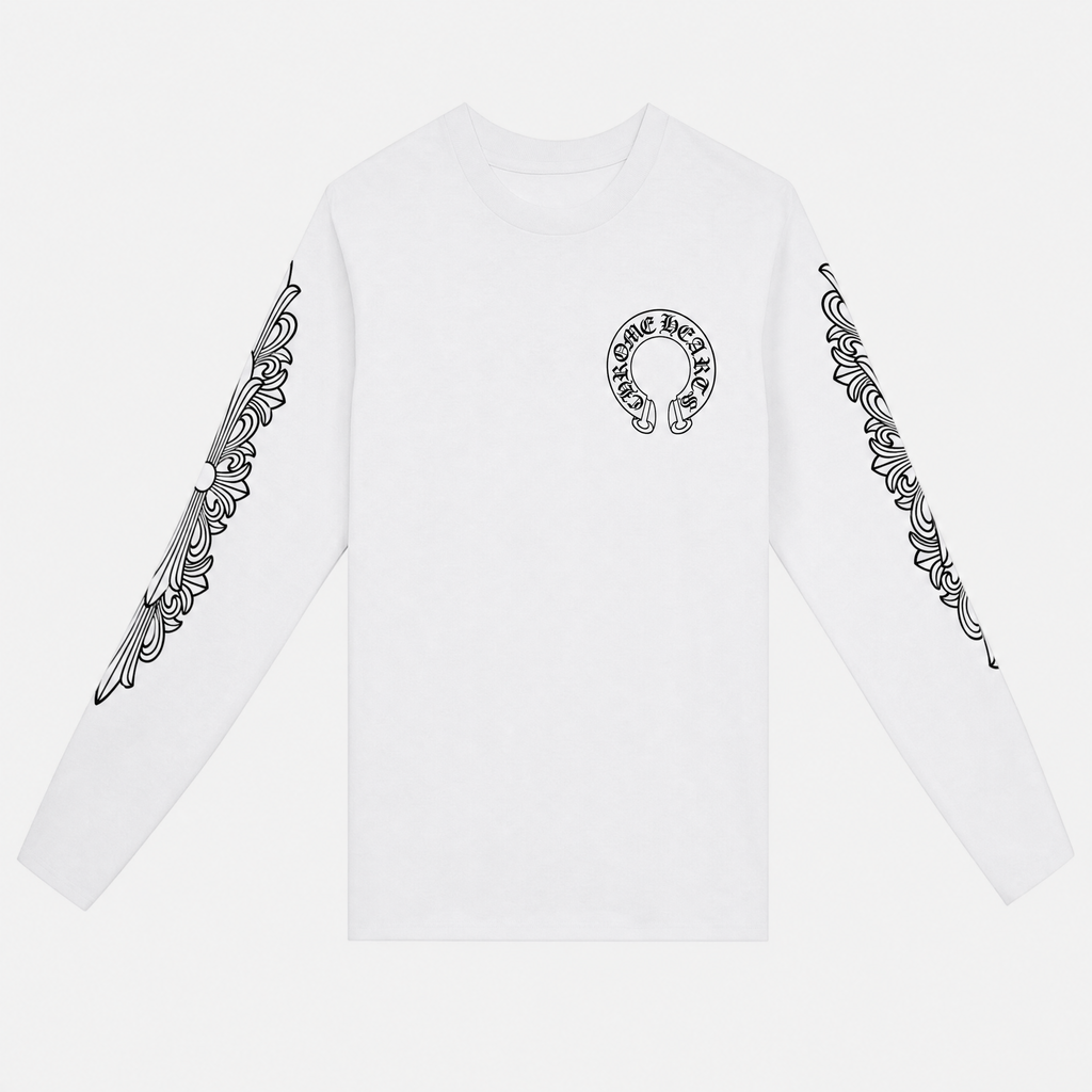CHROME HEARTS | חולצה ארוכה - לבנה